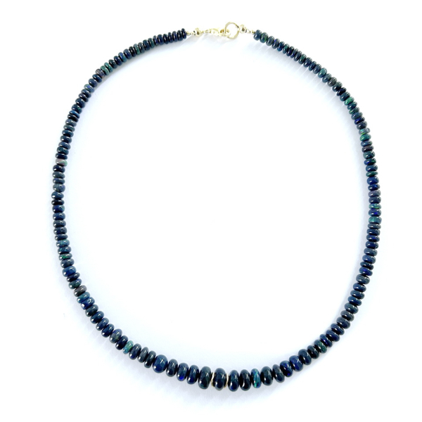 Collier Opal schwarz schimmernd